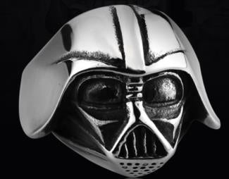 R120 Stainless Steel Star Wars Face Skull Biker Ring Rings Virginia City Motorcycle Company Apparel 