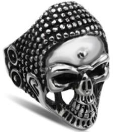 R123 Stainless Steel War Head Skull Biker Ring Rings Virginia City Motorcycle Company Apparel 