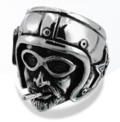 R162 Stainless Steel Ride Pilot Biker Ring Rings Virginia City Motorcycle Company Apparel 