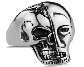R181 Stainless Steel Terminator Skull Face Biker Ring Rings Virginia City Motorcycle Company Apparel 
