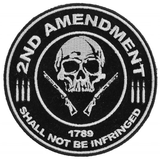 P3565 2nd Amendment Shall Not Be Infringed Skull 1789 Small Patch Patches Virginia City Motorcycle Company Apparel 