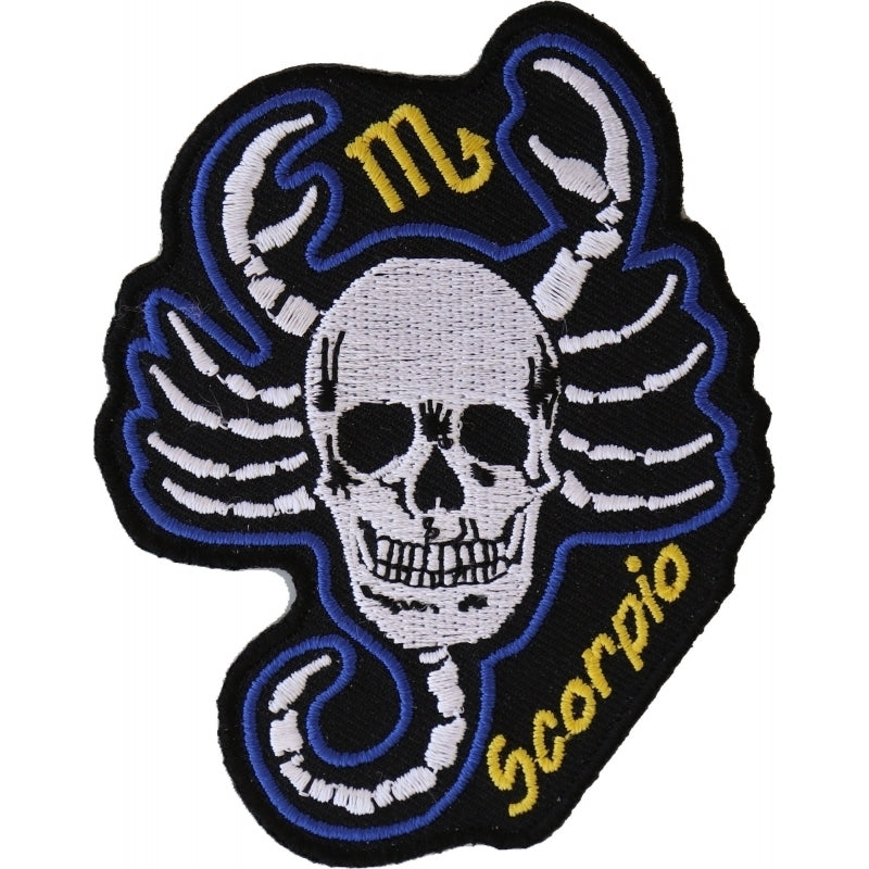 P5471 Scorpio Skull Zodiac Sign Patch Patches Virginia City Motorcycle Company Apparel 