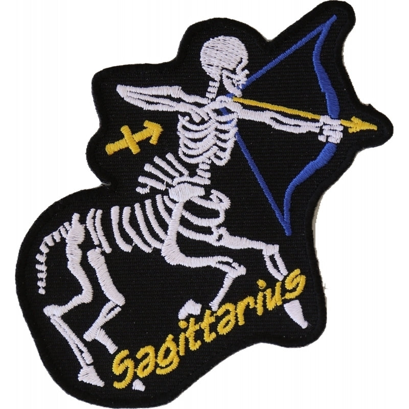 P5472 Sagittarius Skull Zodiac Sign Patch Patches Virginia City Motorcycle Company Apparel 