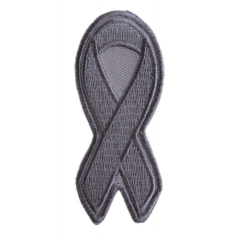 P3775 Gray Asthma and Brain Cancer Awareness Ribbon Patch Patches Virginia City Motorcycle Company Apparel 
