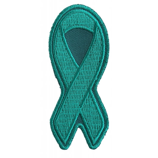 P3779 Teal PTSD Awareness Ribbon Patch Patches Virginia City Motorcycle Company Apparel 