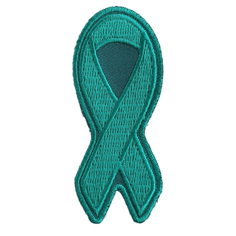 P3779 Teal PTSD Awareness Ribbon Patch Patches Virginia City Motorcycle Company Apparel 