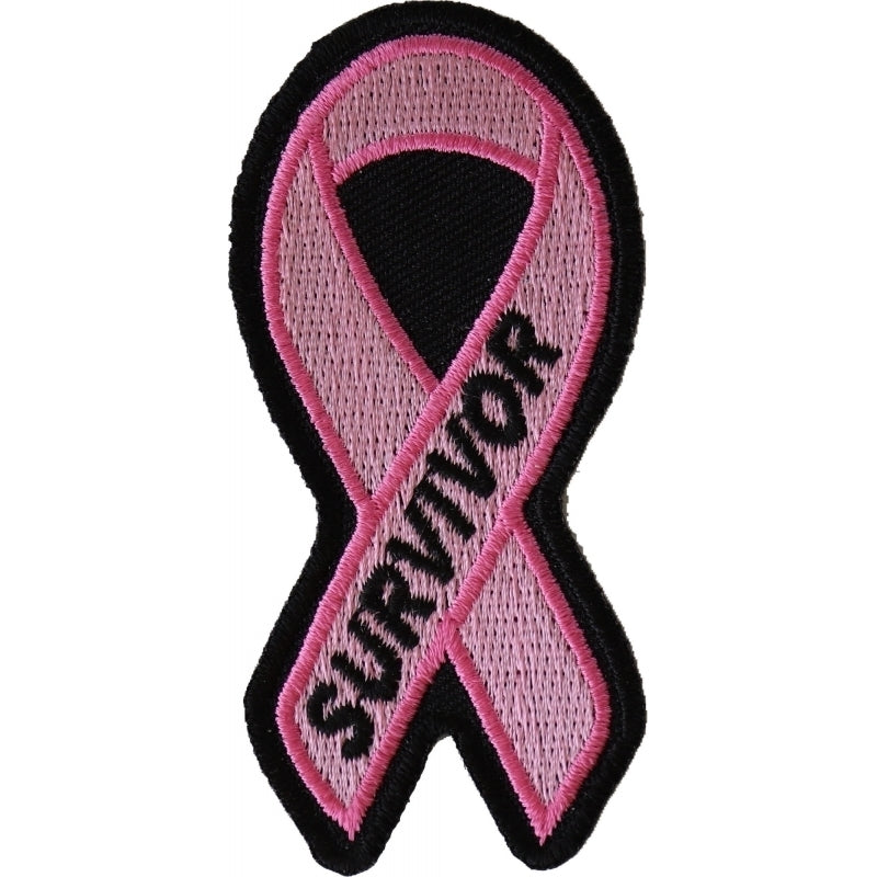 P4768 Breast Cancer Survivor Pink Ribbon Patch Patches Virginia City Motorcycle Company Apparel 