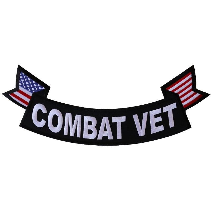 PL6558 Combat Vet Extra Large Rocker Patch Patches Virginia City Motorcycle Company Apparel 