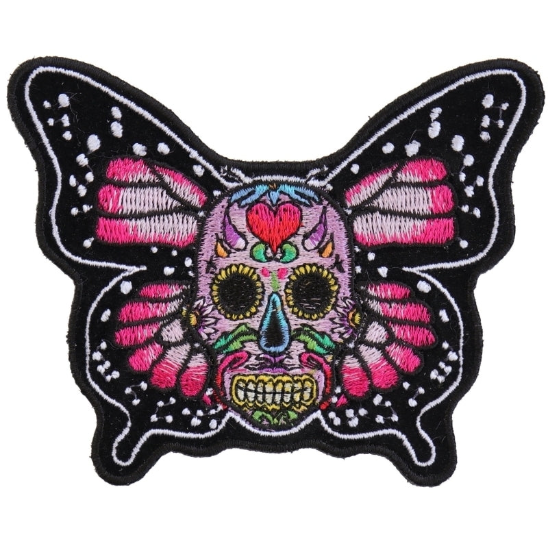 P6013 Sugar Skull Butterfly Patch Patches Virginia City Motorcycle Company Apparel 