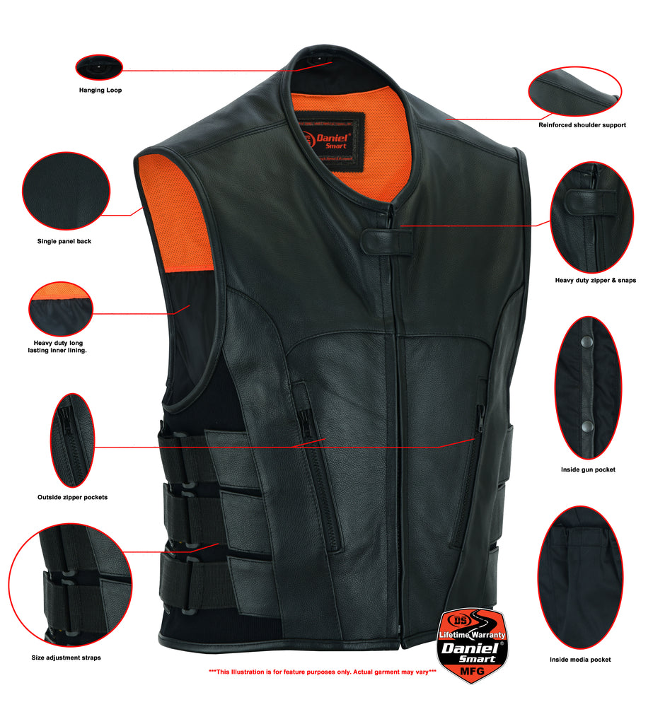 DS007 Men's Updated SWAT Team Style Vest Men's Vests Virginia City Motorcycle Company Apparel 