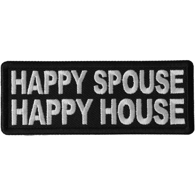 P6695 Happy Spouse Happy House Patch Patches Virginia City Motorcycle Company Apparel 