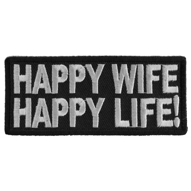 P1506 Happy Wife Happy Life Patch Patches Virginia City Motorcycle Company Apparel 