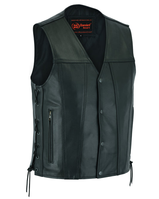 DS105 Men's Single Back Panel Concealed Carry Vest Men's Vests Virginia City Motorcycle Company Apparel 