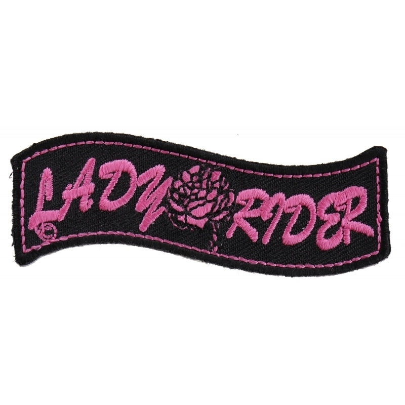 P1328 Lady Rider Patch with Rose Patches Virginia City Motorcycle Company Apparel 