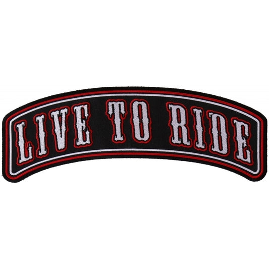 PR2543 Live To Ride Large Rocker Biker Patch Patches Virginia City Motorcycle Company Apparel 