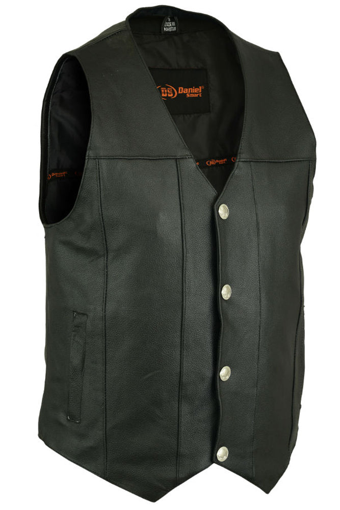 DS141 Men's Single Back Panel Concealed Carry Vest (Buffalo Nickel Sn Men's Vests Virginia City Motorcycle Company Apparel 