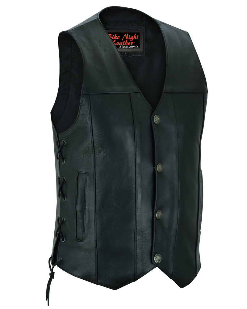 DS142 Men's Single Back Panel Concealed Carry Vest (Buffalo Nickel He Men's Vests Virginia City Motorcycle Company Apparel 