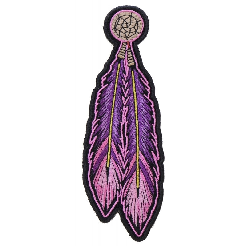 P4319 Pink Purple Feathers Patch Patches Virginia City Motorcycle Company Apparel 