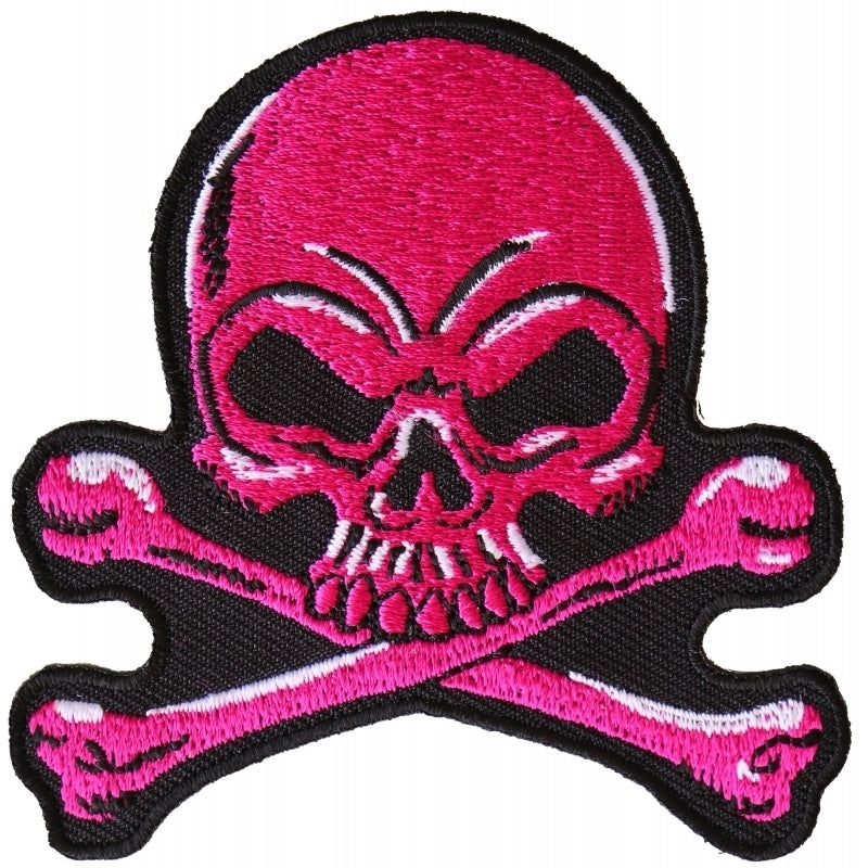 P6358 Pink Skull Patch Patches Virginia City Motorcycle Company Apparel 