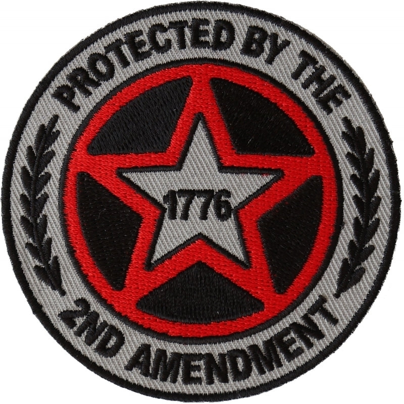P6569 Protected by The 2nd Amendment 1776 Patch Patches Virginia City Motorcycle Company Apparel 