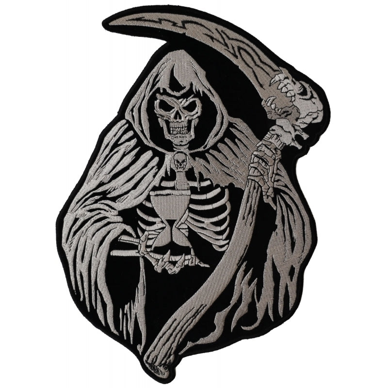 PL3587 Reaper with Scythe Embroidered Iron on Patch Patches Virginia City Motorcycle Company Apparel 