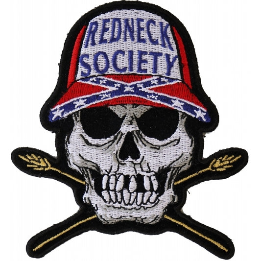 P6011 Redneck Society Skull Patch Patches Virginia City Motorcycle Company Apparel 