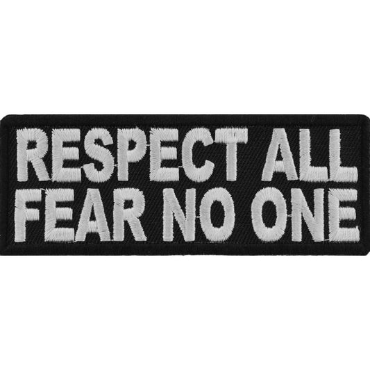 P1502 Respect All Fear No One Iron on Morale Patch Patches Virginia City Motorcycle Company Apparel 