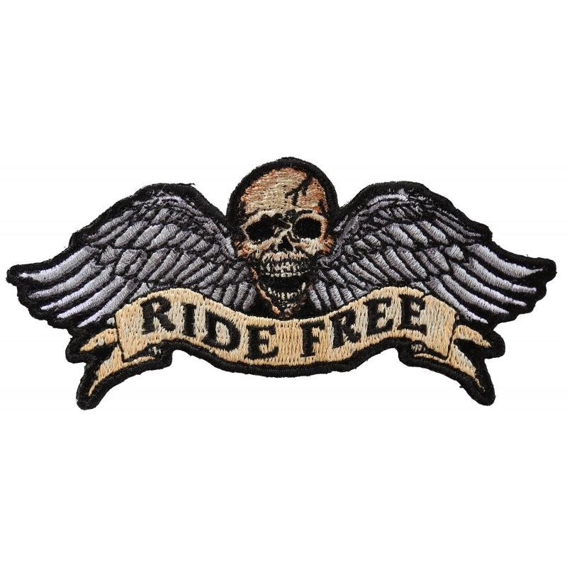 P3295 Ride Free Winged Skull Biker Patch Patches Virginia City Motorcycle Company Apparel 