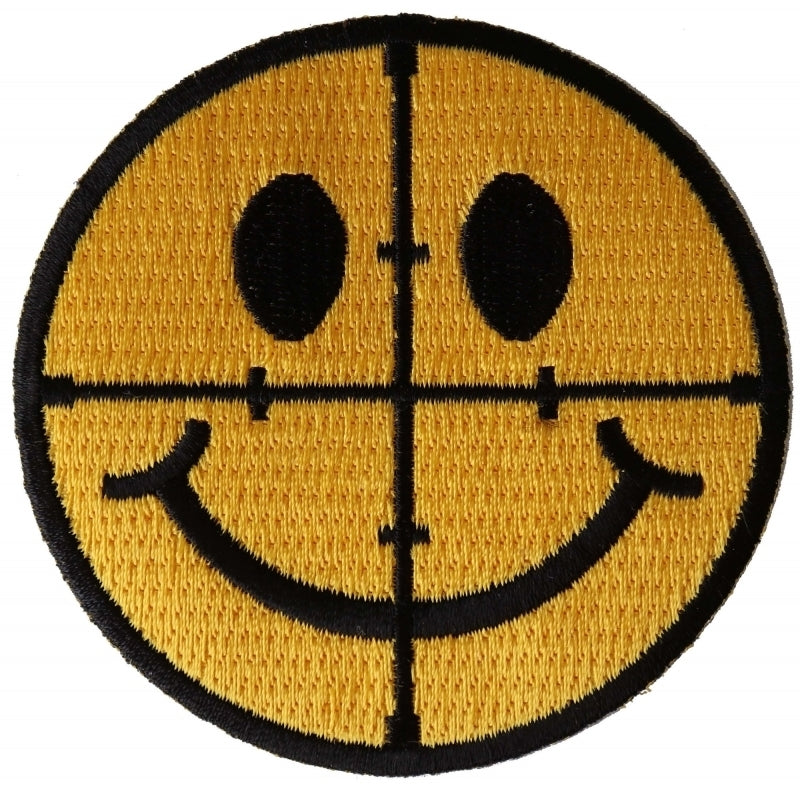 P6548 Sniper Scope Smiley Face Patch Patches Virginia City Motorcycle Company Apparel 