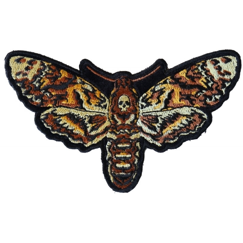 P6335 Small Psycho Moth Patch with Skull Patches Virginia City Motorcycle Company Apparel 