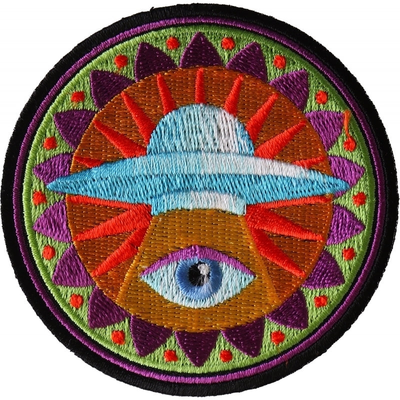 P6729 Spiritual Eye UFO Iron on Patch Patches Virginia City Motorcycle Company Apparel 