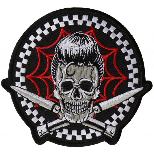 P6395 Switchblades Billy Skull Spider Web Patch Patches Virginia City Motorcycle Company Apparel 