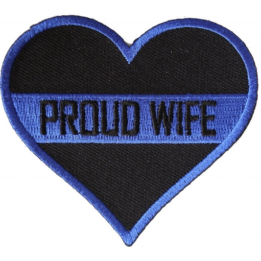 P4778 Thin Blue Line Proud Wife Patch For Law Enforcement Patches Virginia City Motorcycle Company Apparel 