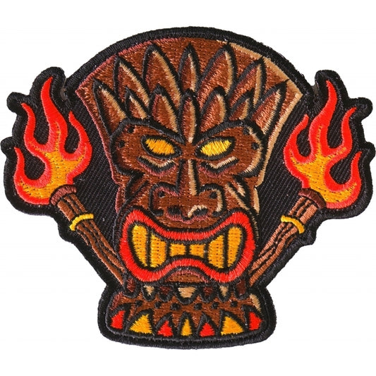 P6708 Tiki Totem Iron on Patch Patches Virginia City Motorcycle Company Apparel 