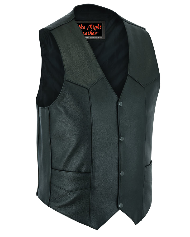 DS104 Men's Plain Side Economy Vest Men's Vests Virginia City Motorcycle Company Apparel 