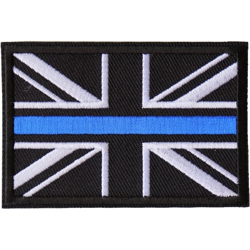 P6679 UK Flag Patch with Blue Line for Police Patches Virginia City Motorcycle Company Apparel 
