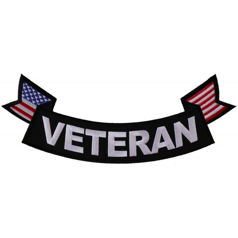 PR1013 Veteran Bottom Rocker With Flags Patch Patches Virginia City Motorcycle Company Apparel 