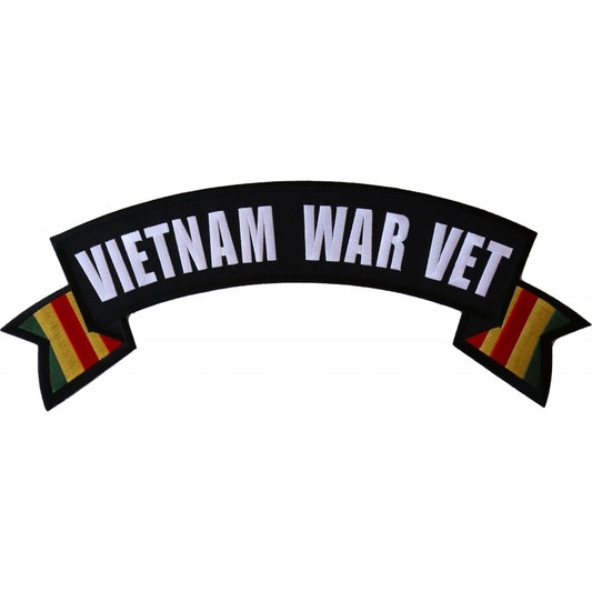 PL6561 Vietnam War Vet Extra Large Rocker Patch Patches Virginia City Motorcycle Company Apparel 