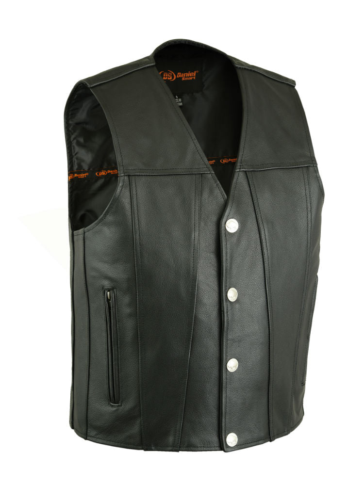 DS125 Men's Single Back Panel Concealed Carry Vest (Buffalo Nickel He Men's Vests Virginia City Motorcycle Company Apparel 