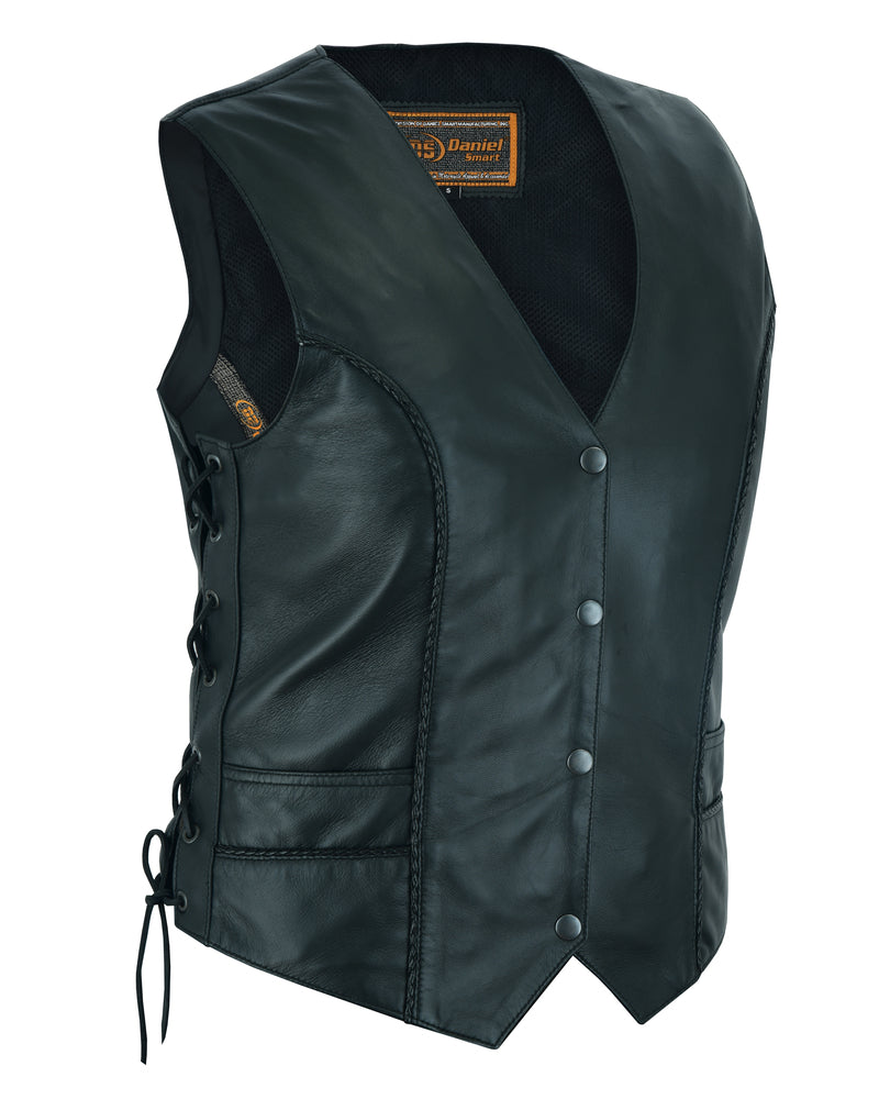 DS223 Women's Ultra-Thin  Braided Vest Women's Vests Virginia City Motorcycle Company Apparel 