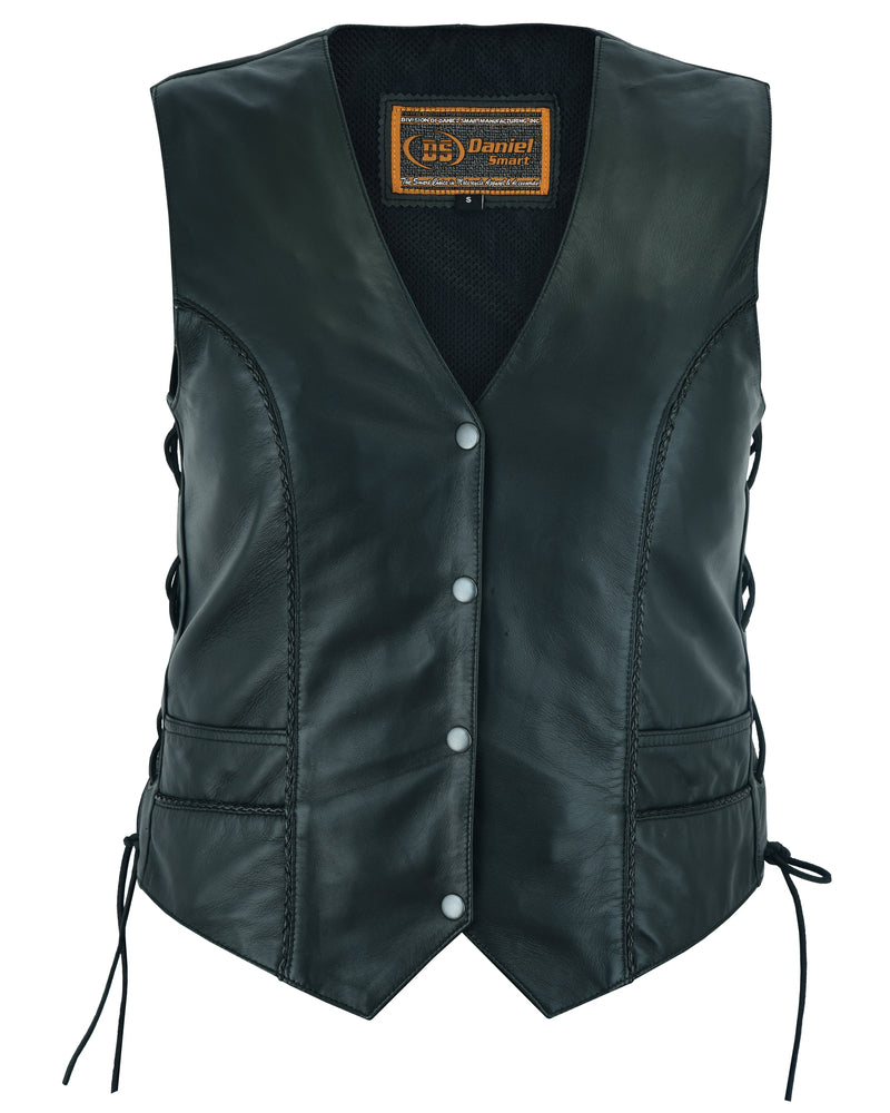 DS223 Women's Ultra-Thin  Braided Vest Women's Vests Virginia City Motorcycle Company Apparel 