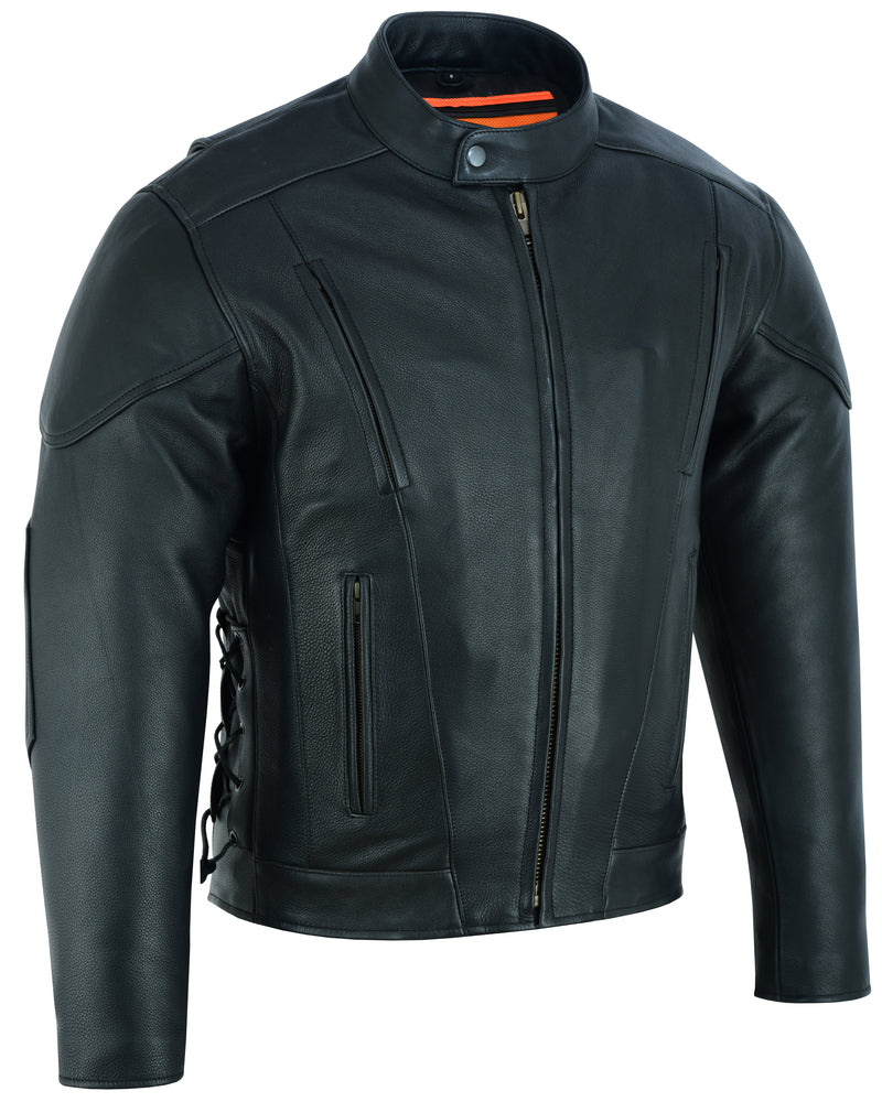 DS777 Men's Vented M/C Jacket Side Laces Men's Leather Motorcycle Jackets Virginia City Motorcycle Company Apparel 