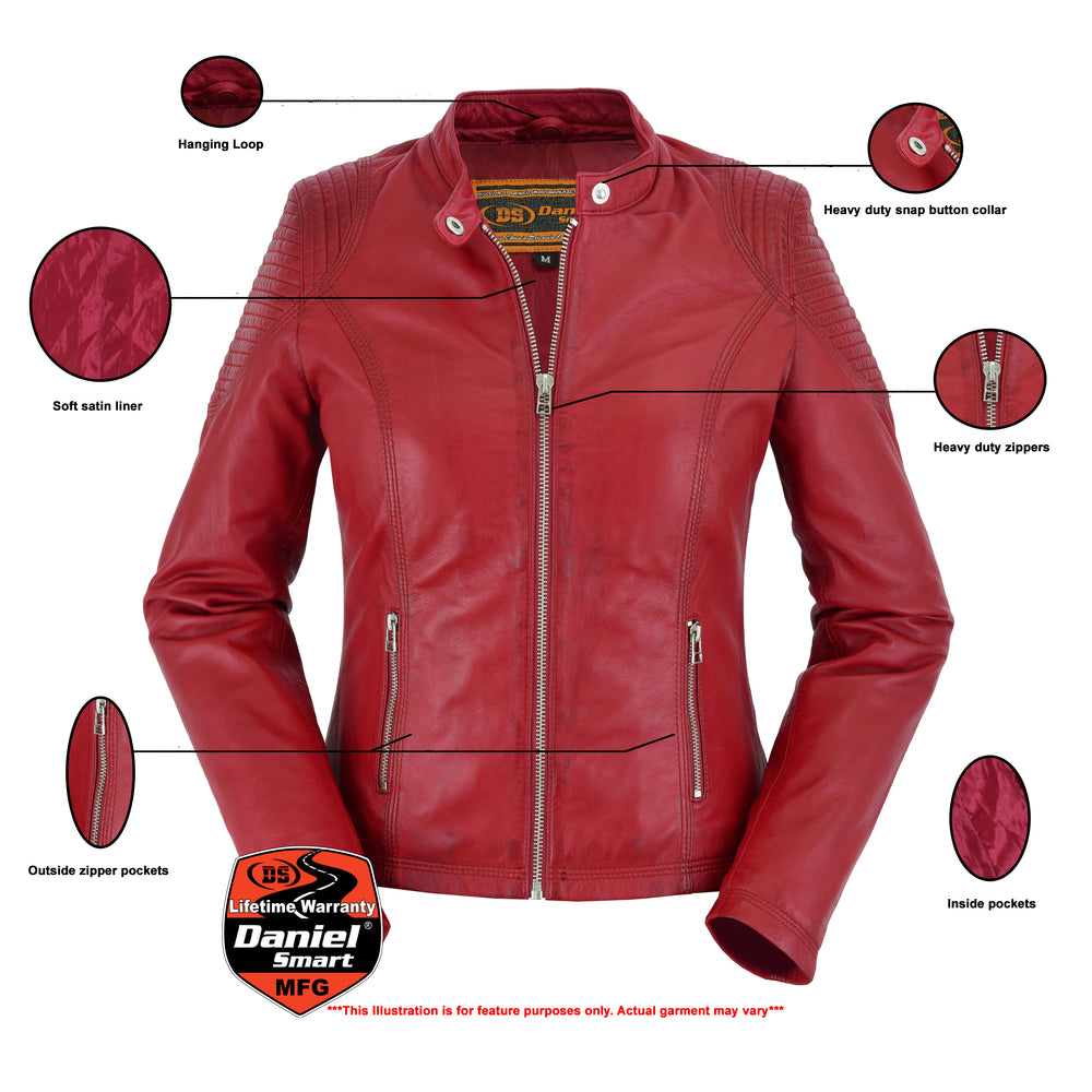 DS5501 Cabernet - Women's Fashion Leather Jacket Women's Leather Motorcycle Jackets Virginia City Motorcycle Company Apparel 