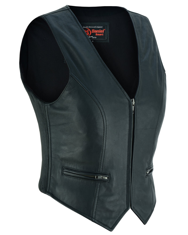 DS238 Women's Stylish Lightweight Zipper Front Vest Women's Vests Virginia City Motorcycle Company Apparel 