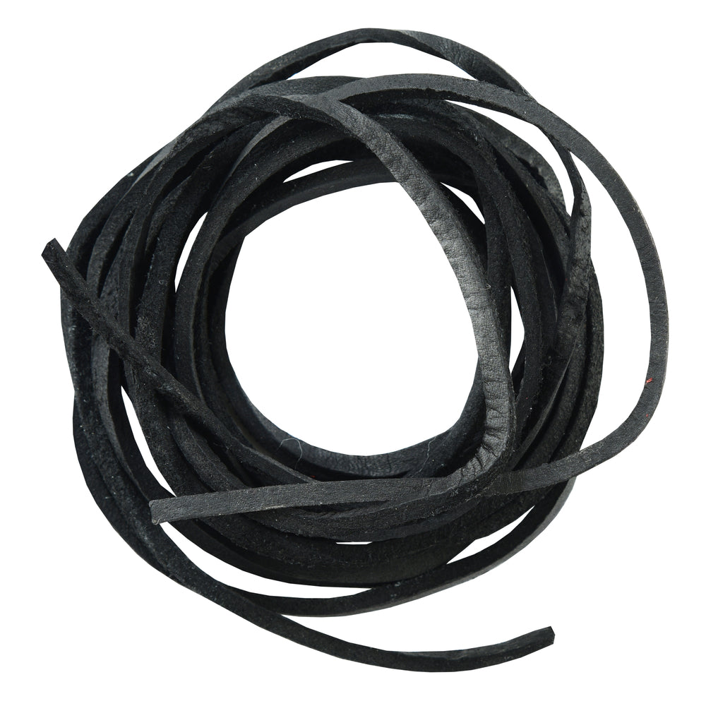 SLBLACK 6' Feet Leather Laces - Black Leather Laces Virginia City Motorcycle Company Apparel 