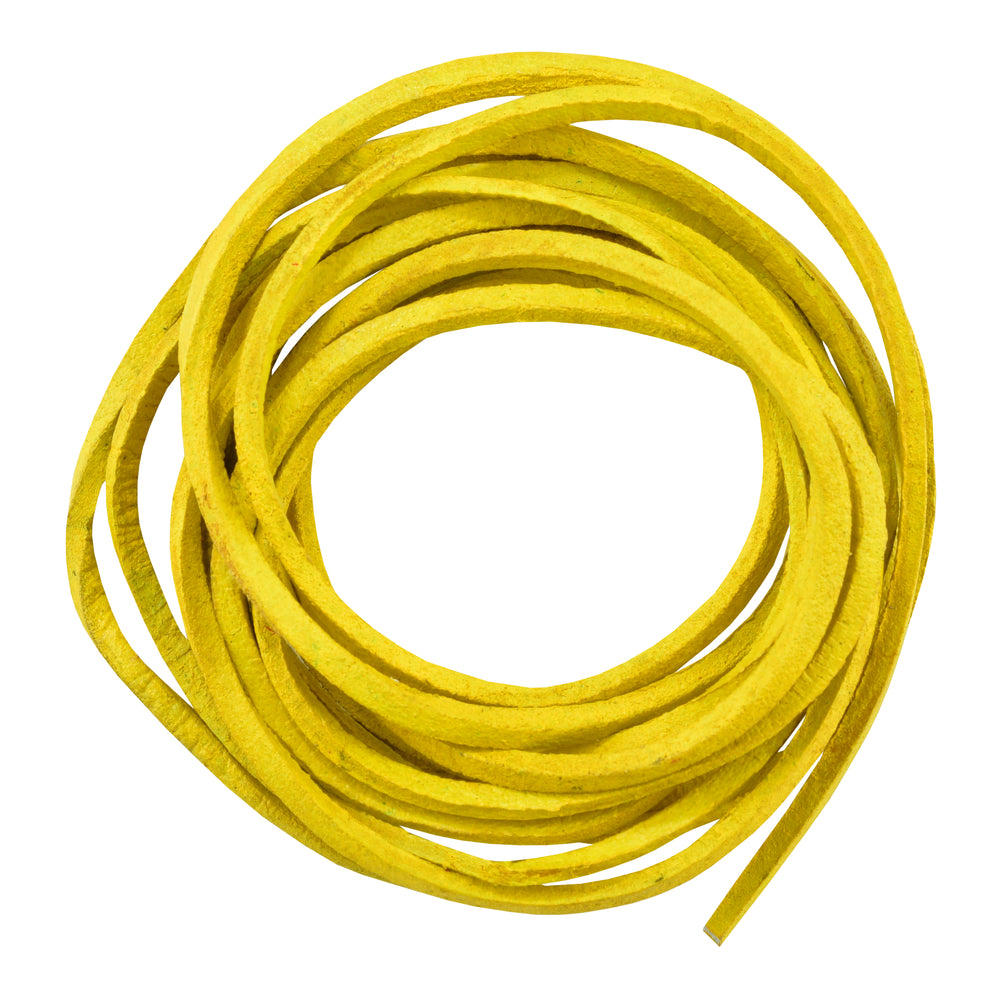 SLYELLOW 6' Feet Leather Laces - Yellow Leather Laces Virginia City Motorcycle Company Apparel 