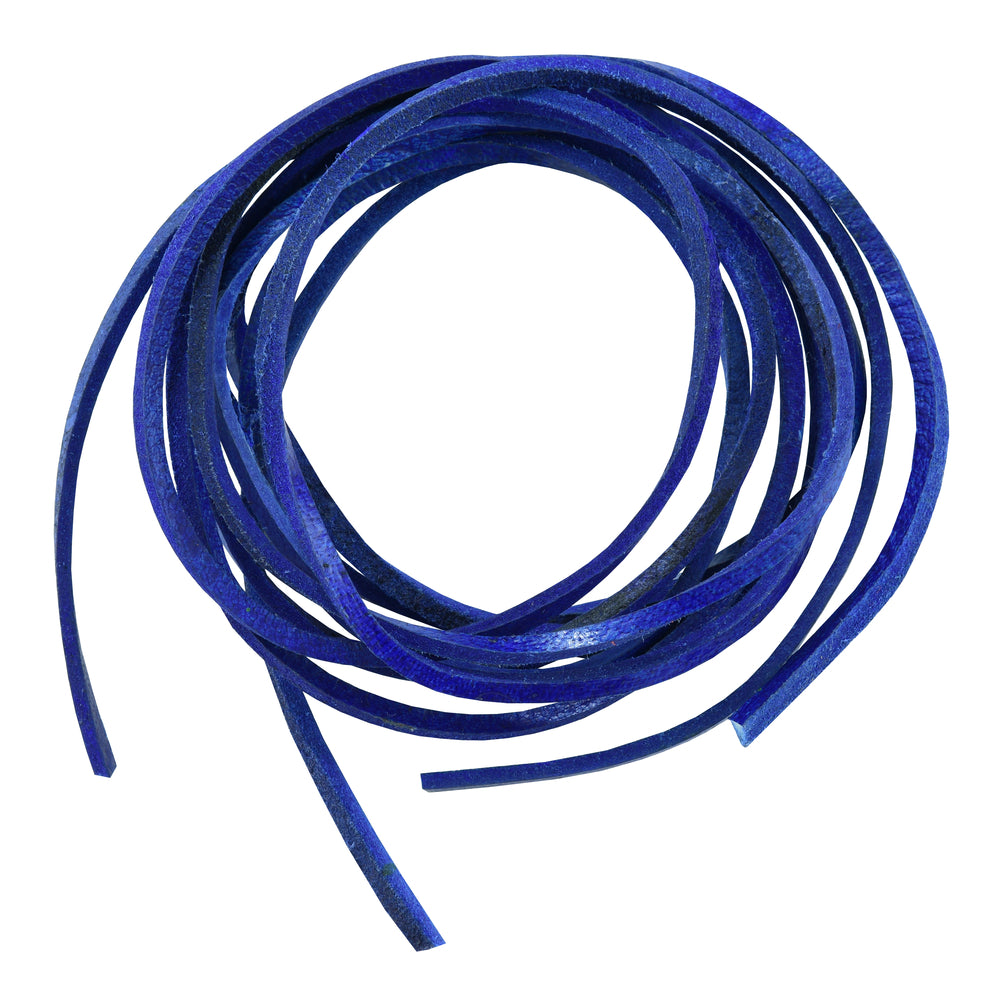 SLBLUE 6' Feet Leather Laces - Blue Leather Laces Virginia City Motorcycle Company Apparel 