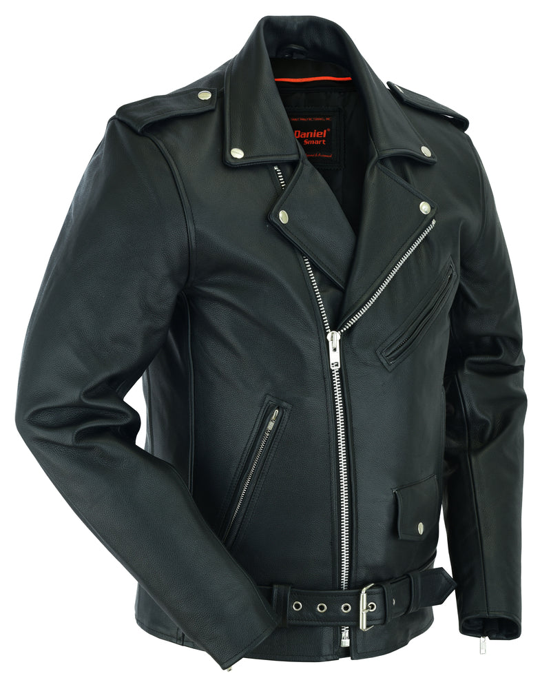 DS712TALL Men's Classic Plain Side Police Style M/C Jacket - TALL New Arrivals Virginia City Motorcycle Company Apparel 