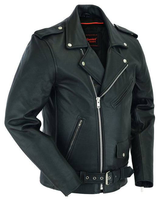 DS712TALL Men's Classic Plain Side Police Style M/C Jacket - TALL New Arrivals Virginia City Motorcycle Company Apparel 