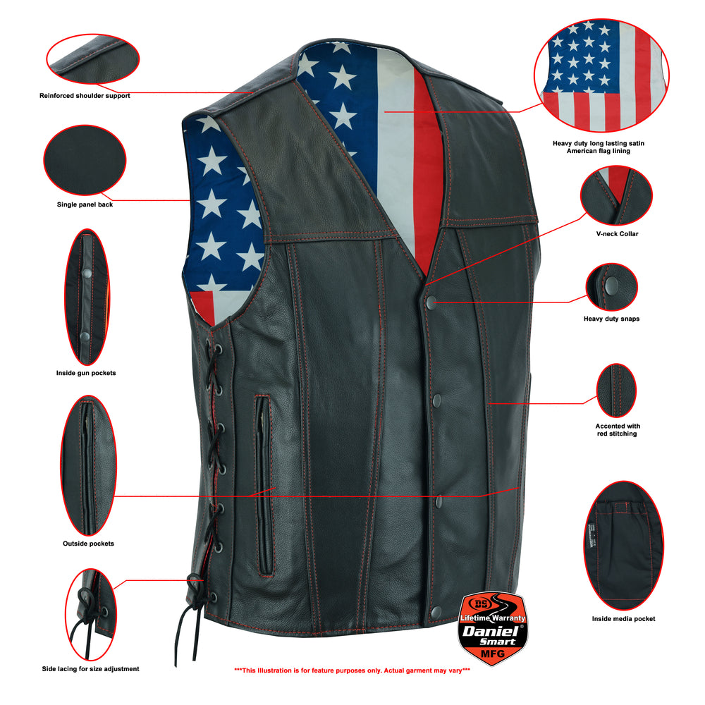 DS156 Honor Ride Men's Vests Virginia City Motorcycle Company Apparel 